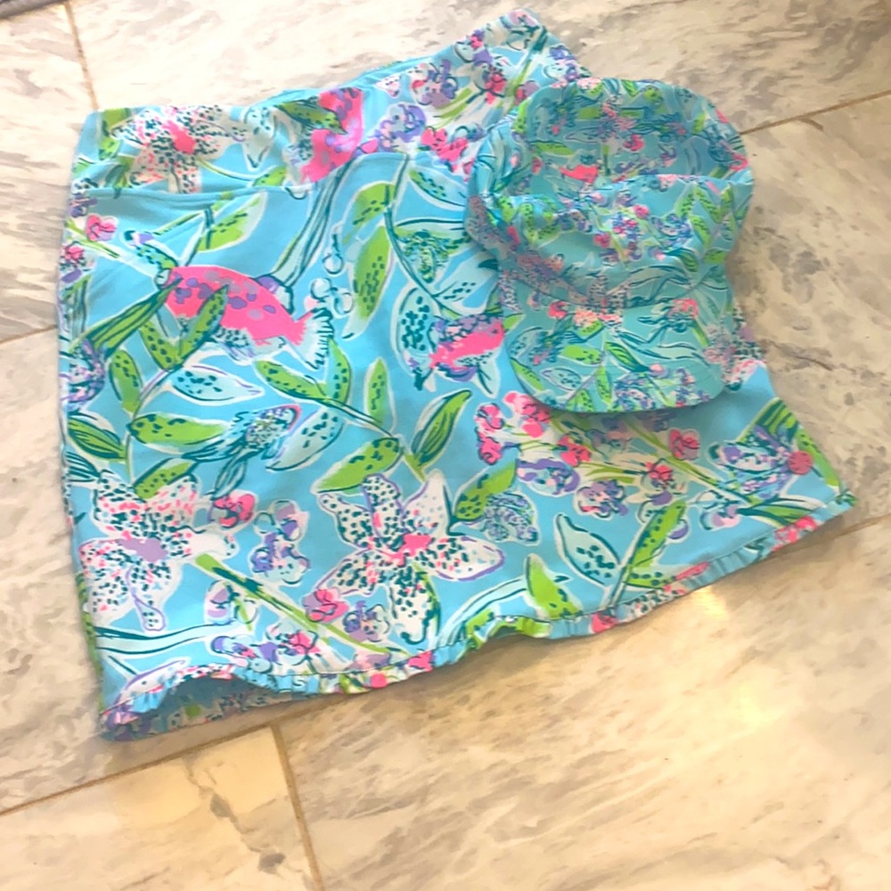 Lilly Pulitzer Luxletic Golf/Tennis Skort w Hat